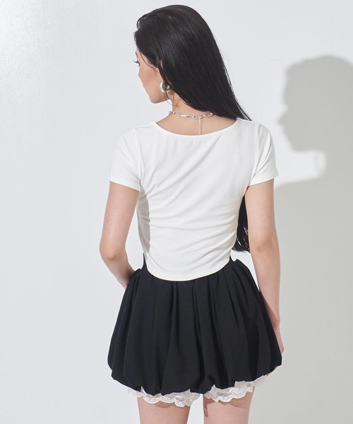 ANAP(アナップ)の「スクエアネック シンプルTシャツ(Tシャツ/カットソー・レディース・ブラック/ホワイト/グレー・F)」の6枚目の写真