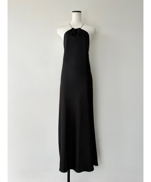 celon（セロン）の「satin halter open back dress（ワンピース・レディース・ベージュ/ブラック/ブラウン・FREE）」の5枚目の写真