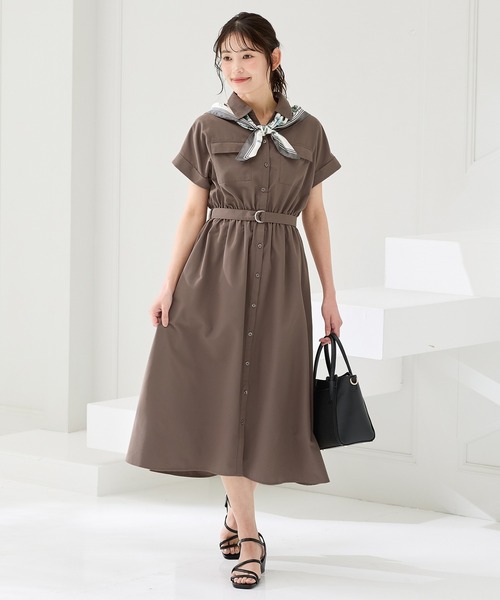 Honeys（ハニーズ）の「ポケット付ワンピース（ワンピース・レディース・ブルー/モカ/ベージュ/ネイビー・L/LL/M/S）」の9枚目の写真