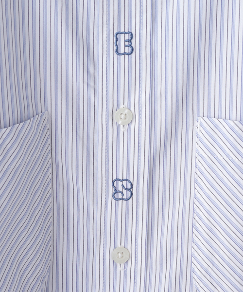 YESEYESEE（イエスアイシー）の「YESEYESEE / イエスアイシー Plop Stripe Shirt（シャツ/ブラウス・メンズ・ライトグリーン/ホワイト・LARGE/MEDIUM）」の6枚目の写真