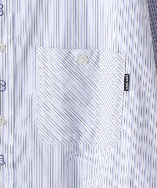 YESEYESEE（イエスアイシー）の「YESEYESEE / イエスアイシー Plop Stripe Shirt（シャツ/ブラウス・メンズ・ライトグリーン/ホワイト・LARGE/MEDIUM）」の5枚目の写真