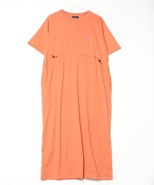 Ｋ*ｎ様 美品◎  ひざ丈ワンピース 半袖 オレンジ 袖フ ブランド古着】【THOUSAND MILE】半袖ワンピース（ワンピース