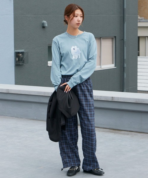 WBSB（ダブルビーエスビー）の「WBSB/ダブルビーエスビー Fave L/S TEE クルーネック ロングスリーブTシャツ メンズ 秋 秋服 2026年秋冬（Tシャツ/カットソー・メンズ・ホワイト/ライトブルー/ブラック・M/L/XL）」の16枚目の写真