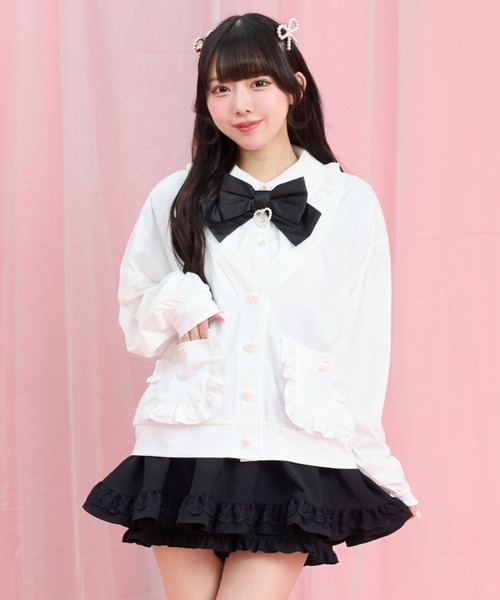 Secret Honey(シークレットハニー)の「後ろレースアップカットソーカーディガン(カーディガン/ボレロ・レディース・ブラック/ピンク/オフホワイト・FREE)」の5枚目の写真