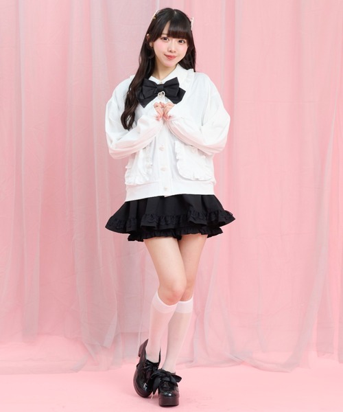 Secret Honey(シークレットハニー)の「後ろレースアップカットソーカーディガン(カーディガン/ボレロ・レディース・ブラック/ピンク/オフホワイト・FREE)」の4枚目の写真