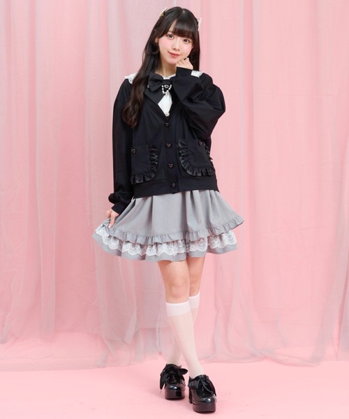 Secret Honey(シークレットハニー)の「後ろレースアップカットソーカーディガン(カーディガン/ボレロ・レディース・ブラック/ピンク/オフホワイト・FREE)」の7枚目の写真