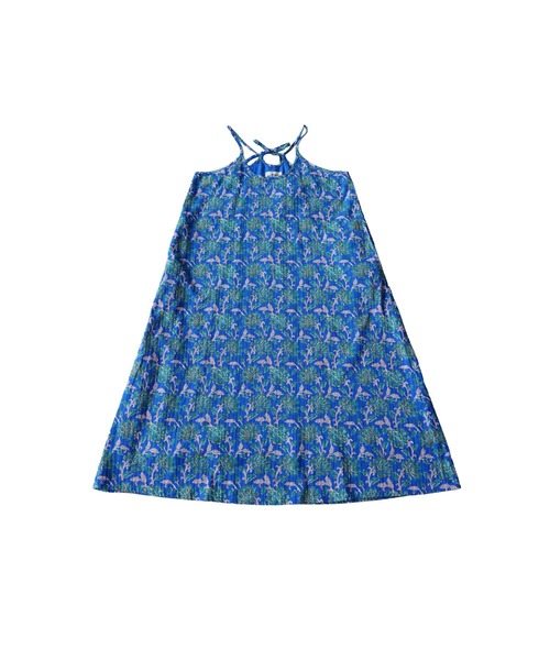 antiqua(アンティカ)の「柄 プリント 綿100 ロング キャミワンピース(ワンピース・レディース・ブルー・ONESIZE)」の15枚目の写真