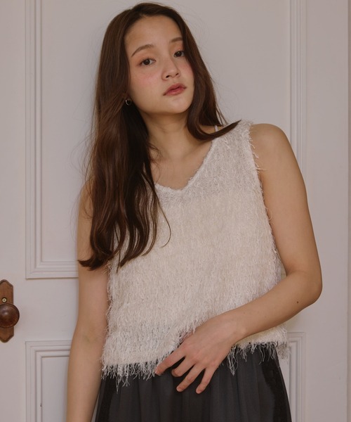 Alumu.（エルム）の「AM650503シャギー２WAYベスト（ベスト・レディース・アイボリー・FREE）」の18枚目の写真
