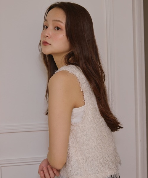Alumu.（エルム）の「AM650503シャギー２WAYベスト（ベスト・レディース・アイボリー・FREE）」の19枚目の写真