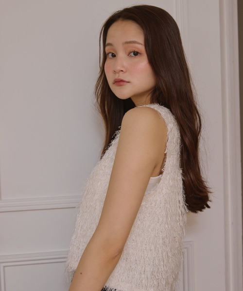 Alumu.（エルム）の「AM650503シャギー２WAYベスト（ベスト・レディース・アイボリー・FREE）」の8枚目の写真