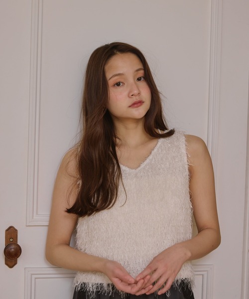 Alumu.（エルム）の「AM650503シャギー２WAYベスト（ベスト・レディース・アイボリー・FREE）」の9枚目の写真