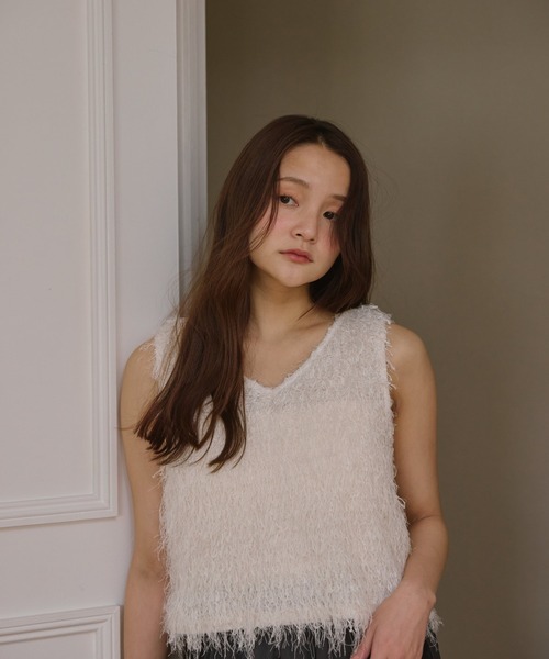Alumu.（エルム）の「AM650503シャギー２WAYベスト（ベスト・レディース・アイボリー・FREE）」の11枚目の写真