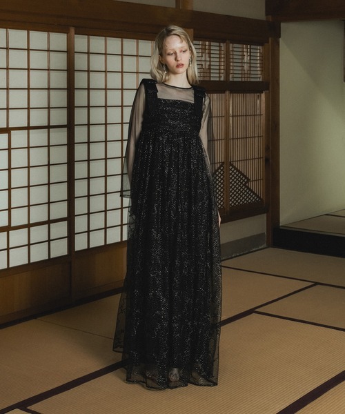 et.UNiVER(エトユニベール)の「Ribbon tulle dress(ドレス・レディース・テラコッタ/ブラック/グレー・SMALL/MEDIUM/LARGE)」の1枚目の写真