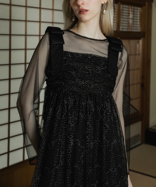 et.UNiVER(エトユニベール)の「Ribbon tulle dress(ドレス・レディース・テラコッタ/ブラック/グレー・SMALL/MEDIUM/LARGE)」の7枚目の写真
