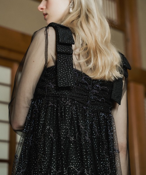 et.UNiVER(エトユニベール)の「Ribbon tulle dress(ドレス・レディース・テラコッタ/ブラック/グレー・SMALL/MEDIUM/LARGE)」の5枚目の写真
