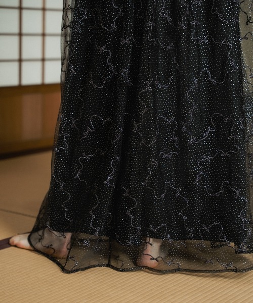 et.UNiVER(エトユニベール)の「Ribbon tulle dress(ドレス・レディース・テラコッタ/ブラック/グレー・SMALL/MEDIUM/LARGE)」の6枚目の写真