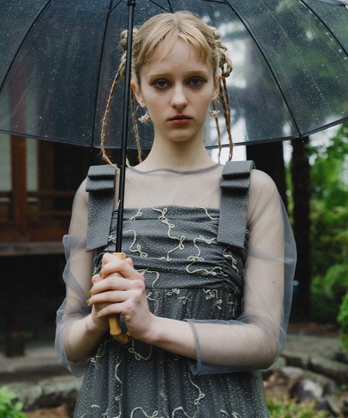et.UNiVER(エトユニベール)の「Ribbon tulle dress(ドレス・レディース・テラコッタ/ブラック/グレー・SMALL/MEDIUM/LARGE)」の17枚目の写真