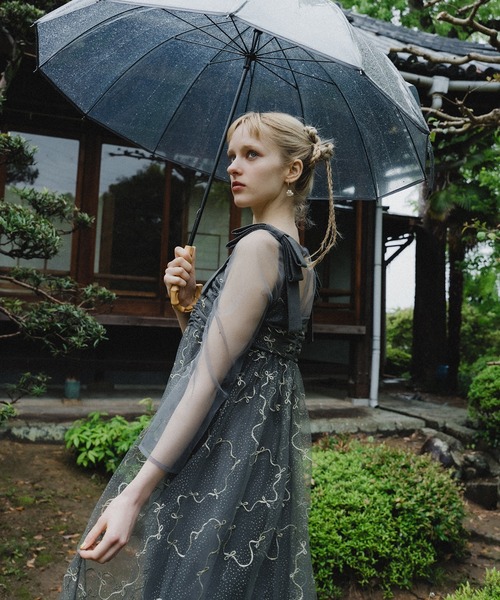 et.UNiVER(エトユニベール)の「Ribbon tulle dress(ドレス・レディース・テラコッタ/ブラック/グレー・SMALL/MEDIUM/LARGE)」の15枚目の写真