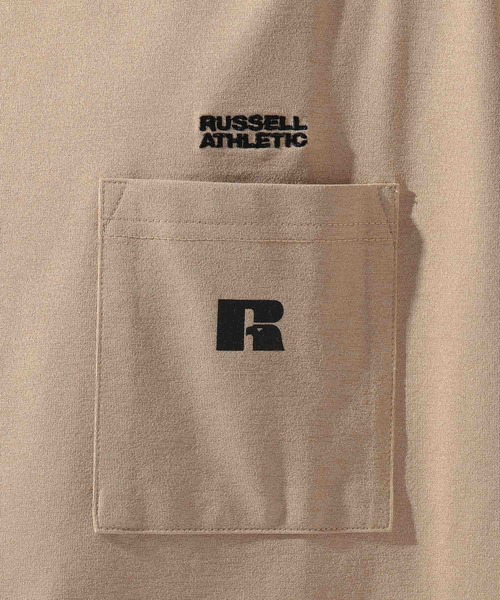 Russell Athletic(ラッセルアスレティック)の「【Russell Athletic】別注STRETCH JERSEY S/S POCKET TEE(Tシャツ/カットソー・メンズ・グレー/チャコール/ホワイト/ベージュ・MEDIUM/LARGE)」の5枚目の写真