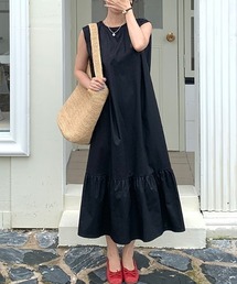 ラウンドネック ルーズ ワンピース