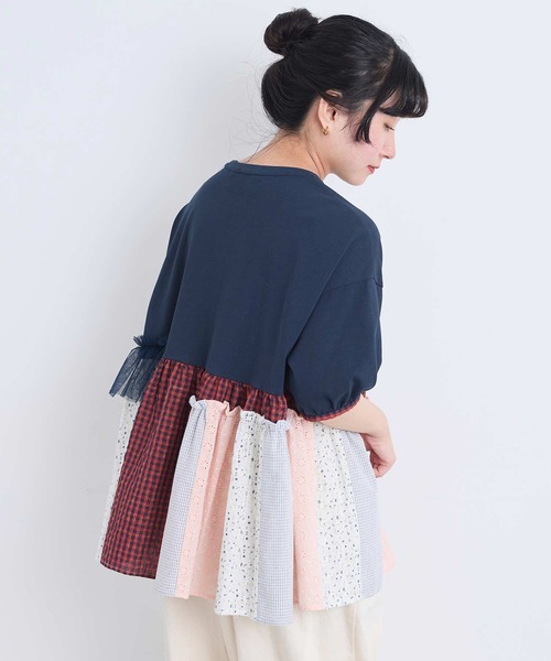 l'atelier du savon(アトリエドサボン)の「コラージュパッチワーク チュニックプルオーバー(Tシャツ/カットソー・レディース・アイボリー/ネイビー/ブラック・FREE)」の11枚目の写真