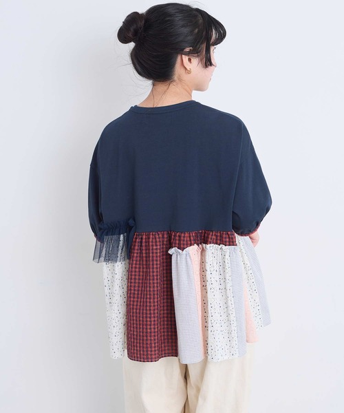 l'atelier du savon(アトリエドサボン)の「コラージュパッチワーク チュニックプルオーバー(Tシャツ/カットソー・レディース・アイボリー/ネイビー/ブラック・FREE)」の14枚目の写真