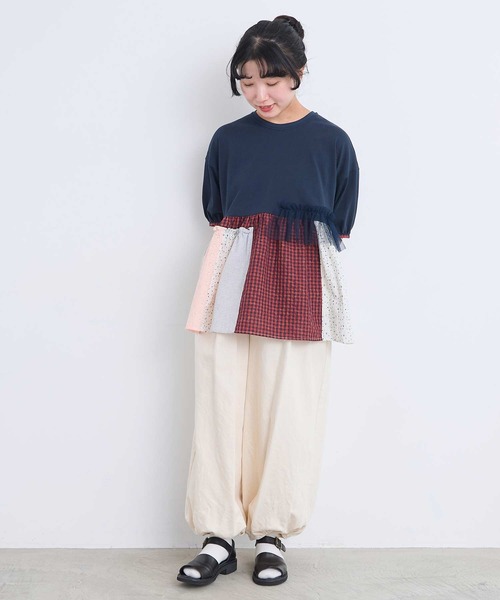 l'atelier du savon(アトリエドサボン)の「コラージュパッチワーク チュニックプルオーバー(Tシャツ/カットソー・レディース・アイボリー/ネイビー/ブラック・FREE)」の12枚目の写真