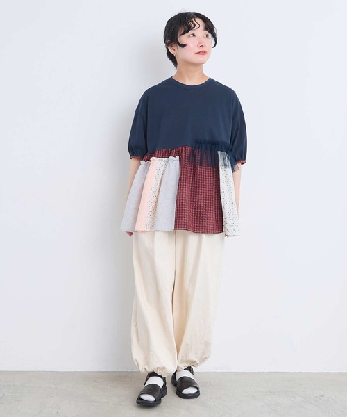 l'atelier du savon(アトリエドサボン)の「コラージュパッチワーク チュニックプルオーバー(Tシャツ/カットソー・レディース・アイボリー/ネイビー/ブラック・FREE)」の13枚目の写真