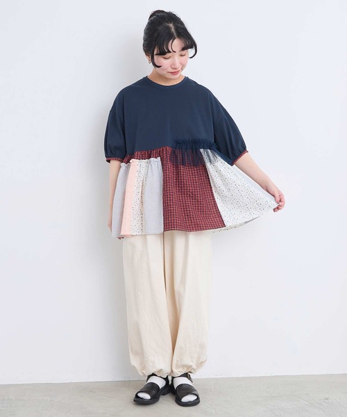 l'atelier du savon(アトリエドサボン)の「コラージュパッチワーク チュニックプルオーバー(Tシャツ/カットソー・レディース・アイボリー/ネイビー/ブラック・FREE)」の14枚目の写真