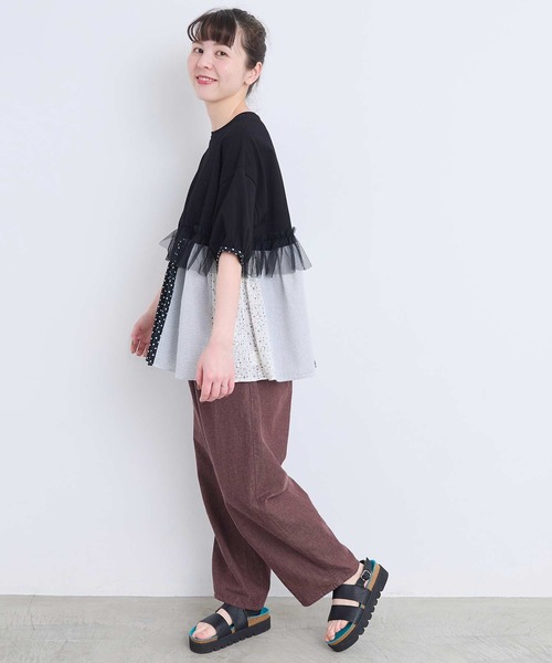 l'atelier du savon(アトリエドサボン)の「コラージュパッチワーク チュニックプルオーバー(Tシャツ/カットソー・レディース・アイボリー/ネイビー/ブラック・FREE)」の18枚目の写真