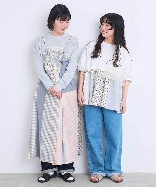 l'atelier du savon(アトリエドサボン)の「コラージュパッチワーク チュニックプルオーバー(Tシャツ/カットソー・レディース・アイボリー/ネイビー/ブラック・FREE)」の22枚目の写真