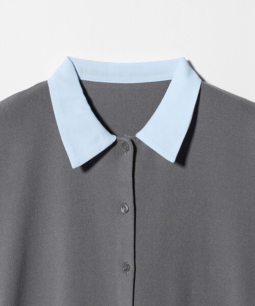 A DAY IN THE LIFE UNITED ARROWS（アデイインザライフユナイテッドアローズ）の「シャツドッキング ノースリーブニット ‐ウォッシャブル‐ ＜A DAY IN THE LIFE＞（ニット/セーター・レディース・グレー系/ネイビー/ダークブラウン・FREE）」の13枚目の写真