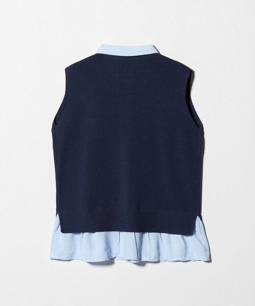 A DAY IN THE LIFE UNITED ARROWS（アデイインザライフユナイテッドアローズ）の「シャツドッキング ノースリーブニット ‐ウォッシャブル‐ ＜A DAY IN THE LIFE＞（ニット/セーター・レディース・グレー系/ネイビー/ダークブラウン・FREE）」の5枚目の写真