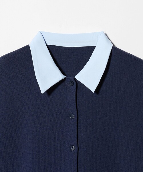 A DAY IN THE LIFE UNITED ARROWS（アデイインザライフユナイテッドアローズ）の「シャツドッキング ノースリーブニット ‐ウォッシャブル‐ ＜A DAY IN THE LIFE＞（ニット/セーター・レディース・グレー系/ネイビー/ダークブラウン・FREE）」の6枚目の写真