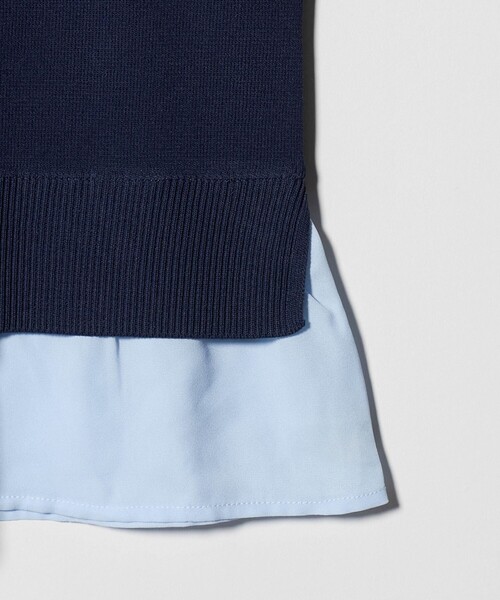 A DAY IN THE LIFE UNITED ARROWS（アデイインザライフユナイテッドアローズ）の「シャツドッキング ノースリーブニット ‐ウォッシャブル‐ ＜A DAY IN THE LIFE＞（ニット/セーター・レディース・グレー系/ネイビー/ダークブラウン・FREE）」の17枚目の写真