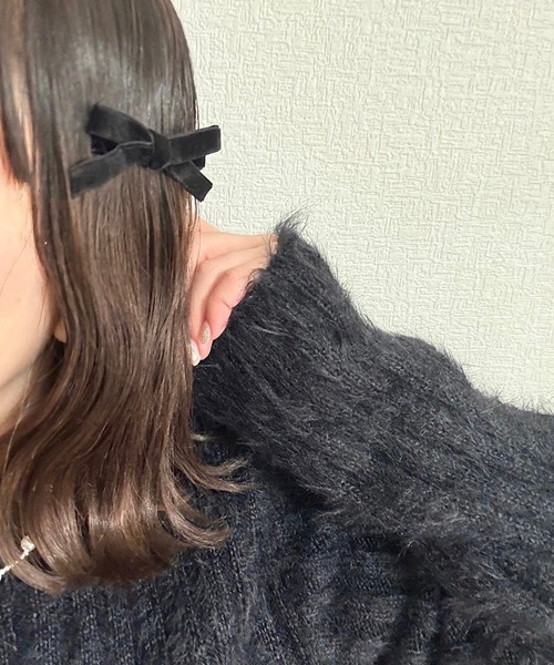 tunee（チュニー）の「【2set】リボンベロア生地ヘアピン(hsyd)（ヘアピン・レディース・ブラック/レッド・FREE）」の14枚目の写真