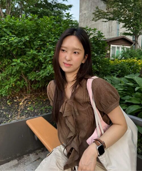 FRIVER07（フリバー07）の「Ruffle frill tie blouse [FRSP08BL09]_Brown（シャツ/ブラウス・レディース・ブラウン・FREE）」の3枚目の写真