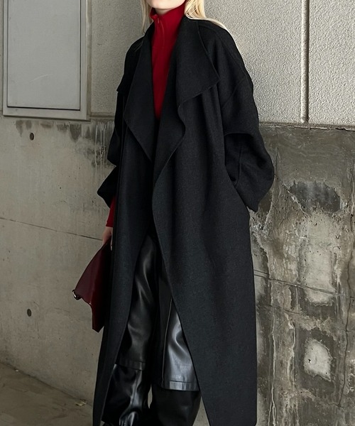 DRAPE COLLAR WOOL RIVER COAT（ダウンジャケット/コート）｜Ameri