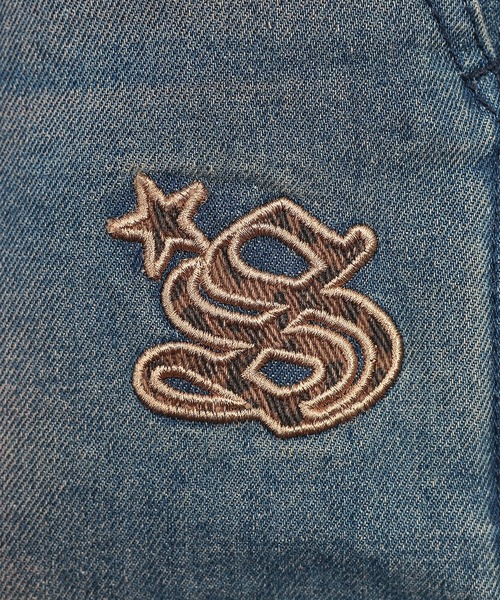 SEQUENZ（シークエンズ）の「SEQUENZ (シークエンズ) ロゴ刺繍 ハーフパンツ ショートパンツ 短パン メンズ デニム レオパード柄 used加工 通年（デニムパンツ・メンズ・レオパード/ブラック/ブルー/ダークグレー・L/M/S）」の18枚目の写真