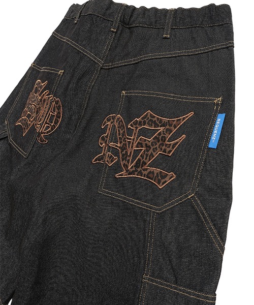 SEQUENZ（シークエンズ）の「SEQUENZ (シークエンズ) ロゴ刺繍 ハーフパンツ ショートパンツ 短パン メンズ デニム レオパード柄 used加工 通年（デニムパンツ・メンズ・レオパード/ブラック/ブルー/ダークグレー・L/M/S）」の5枚目の写真