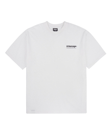 フロントロゴオーバー半袖Tシャツ_ホワイト
