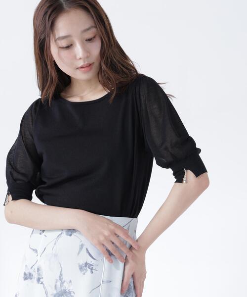 NATURAL BEAUTY BASIC(ナチュラルビューティーベーシック)の「シアースリーブニット(ニット/セーター・レディース・ベージュ/ブラック/オリーブ・フリ-)」の13枚目の写真