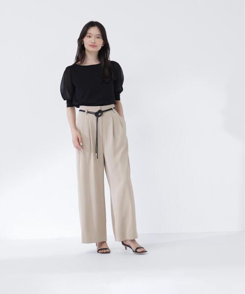 NATURAL BEAUTY BASIC(ナチュラルビューティーベーシック)の「シアースリーブニット(ニット/セーター・レディース・ベージュ/ブラック/オリーブ・フリ-)」の16枚目の写真