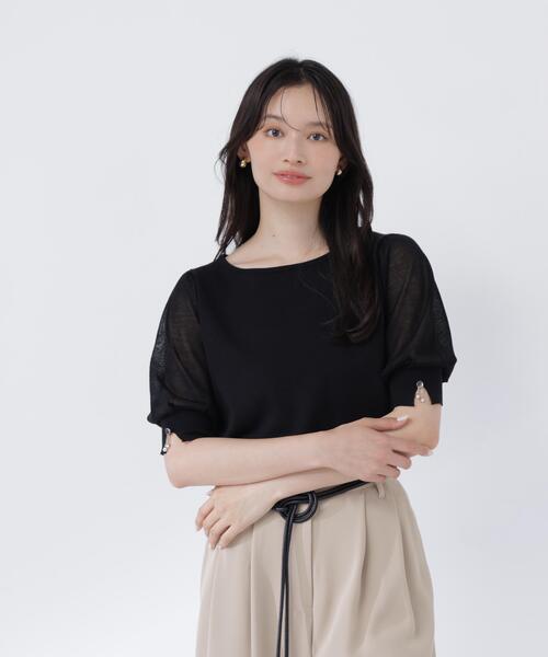 NATURAL BEAUTY BASIC(ナチュラルビューティーベーシック)の「シアースリーブニット(ニット/セーター・レディース・ベージュ/ブラック/オリーブ・フリ-)」の17枚目の写真