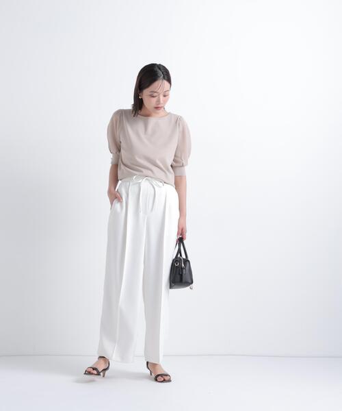 NATURAL BEAUTY BASIC(ナチュラルビューティーベーシック)の「シアースリーブニット(ニット/セーター・レディース・ベージュ/ブラック/オリーブ・フリ-)」の21枚目の写真