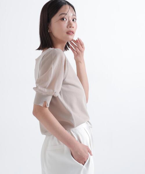 NATURAL BEAUTY BASIC(ナチュラルビューティーベーシック)の「シアースリーブニット(ニット/セーター・レディース・ベージュ/ブラック/オリーブ・フリ-)」の22枚目の写真