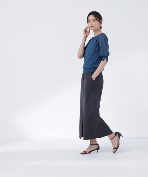 NATURAL BEAUTY BASIC(ナチュラルビューティーベーシック)の「シアースリーブニット(ニット/セーター・レディース・ベージュ/ブラック/オリーブ・フリ-)」の4枚目の写真
