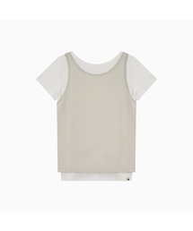TWO-WAY LAYERED T-SHIRT, IVORY