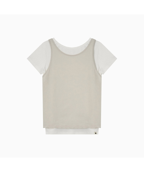 OHESHIO(オヘシオ)の「TWO-WAY LAYERED T-SHIRT, IVORY(Tシャツ/カットソー・レディース・その他・FREE)」の1枚目の写真