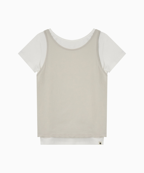OHESHIO(オヘシオ)の「TWO-WAY LAYERED T-SHIRT, IVORY(Tシャツ/カットソー・レディース・その他・FREE)」の6枚目の写真